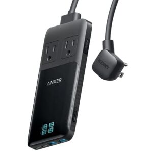 Anker Prime 6-in-1 USB C Charging Station, 140W Compact Power Strip for Work and Travel, 5 ft Detachable Extension Cord with 6 Ports, for iPhone 15/15 Plus/15 Pro/15 Pro Max(Non-Battery/Wireless)
