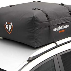 Rightline Gear Range Jr Weatherproof Rooftop Cargo Carrier for Top of Vehicle, Attaches With or Without Roof Rack, 10 Cubic Feet, Black