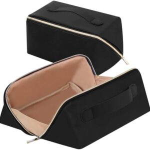 rlokosfb Portable Makeup Bag Opens Flat for Easy Access,Waterproof Large Cosmetic Bag Toiletry Bag,Travel Accessories Overnight Bag for Cosmetics,Toiletries,Pencil and Daily Use